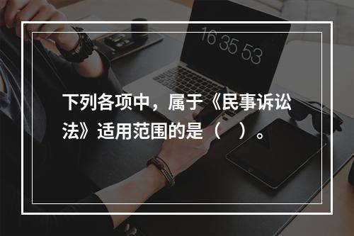 下列各项中，属于《民事诉讼法》适用范围的是（　）。