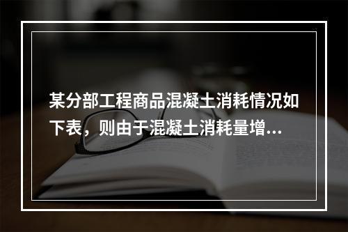 某分部工程商品混凝土消耗情况如下表，则由于混凝土消耗量增加导