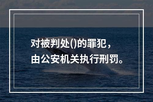 对被判处()的罪犯，由公安机关执行刑罚。