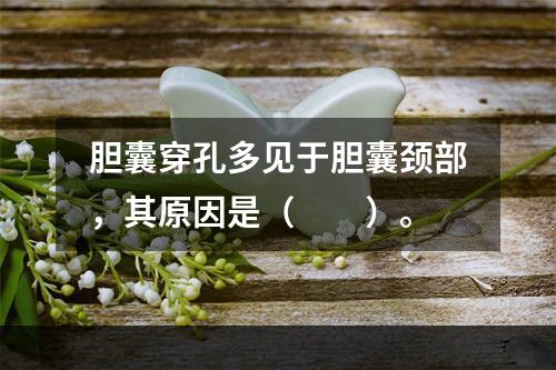 胆囊穿孔多见于胆囊颈部，其原因是（　　）。