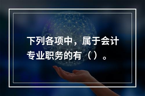 下列各项中，属于会计专业职务的有（ ）。