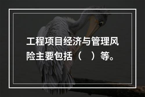 工程项目经济与管理风险主要包括（　）等。