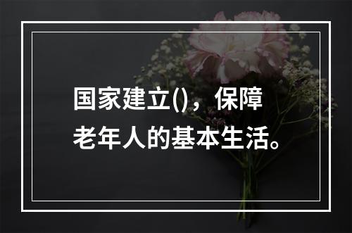 国家建立()，保障老年人的基本生活。