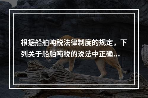 根据船舶吨税法律制度的规定，下列关于船舶吨税的说法中正确的有