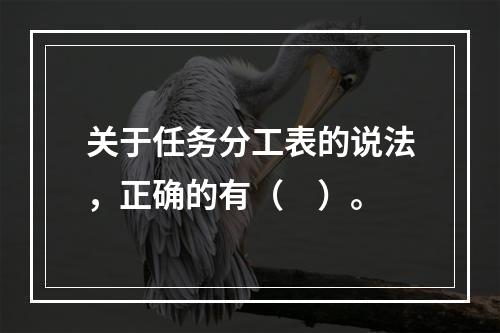 关于任务分工表的说法，正确的有（　）。