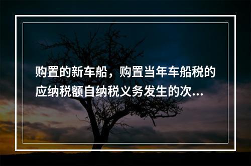 购置的新车船，购置当年车船税的应纳税额自纳税义务发生的次月起