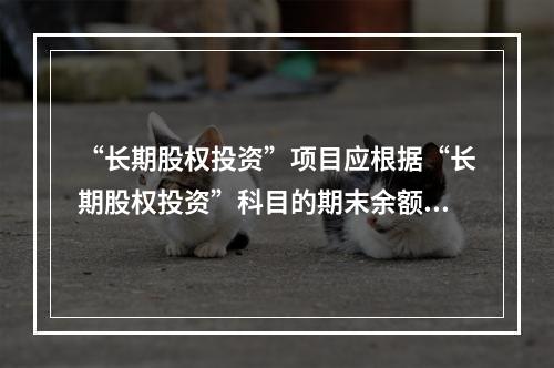 “长期股权投资”项目应根据“长期股权投资”科目的期末余额填列