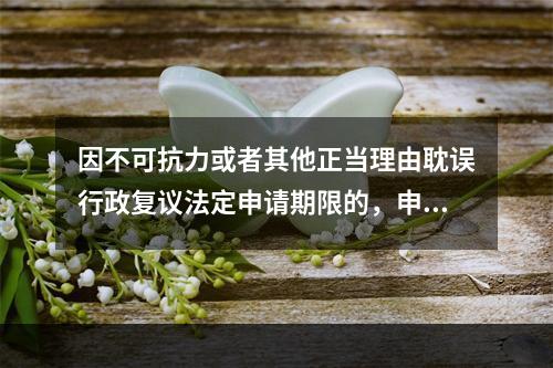 因不可抗力或者其他正当理由耽误行政复议法定申请期限的，申请期