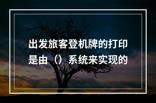 出发旅客登机牌的打印是由（）系统来实现的