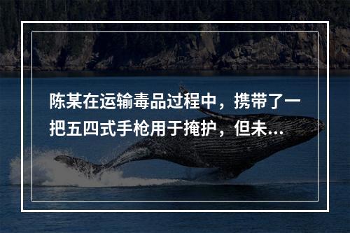 陈某在运输毒品过程中，携带了一把五四式手枪用于掩护，但未使用