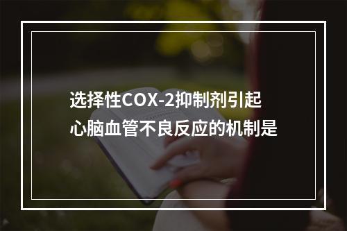 选择性COX-2抑制剂引起心脑血管不良反应的机制是