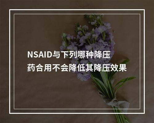 NSAID与下列哪种降压药合用不会降低其降压效果