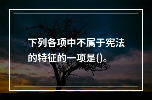 下列各项中不属于宪法的特征的一项是()。