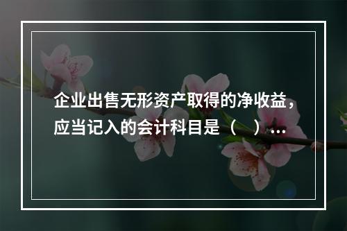 企业出售无形资产取得的净收益，应当记入的会计科目是（　）。