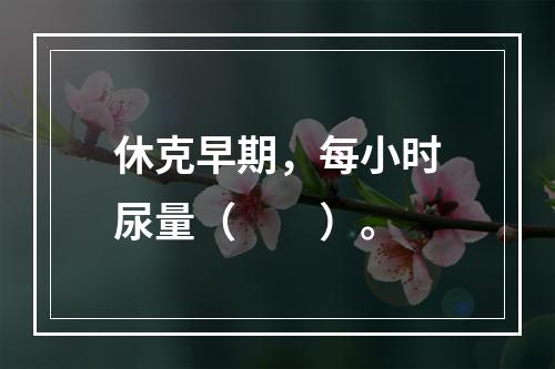 休克早期，每小时尿量（　　）。