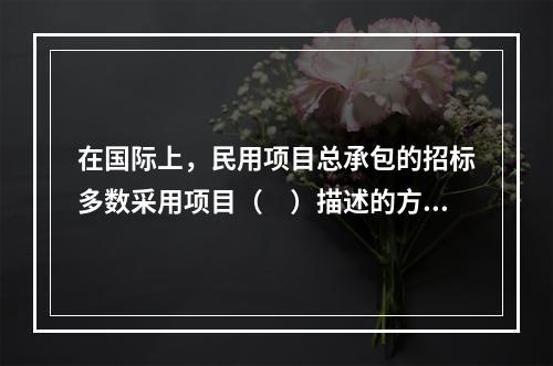 在国际上，民用项目总承包的招标多数采用项目（　）描述的方式。