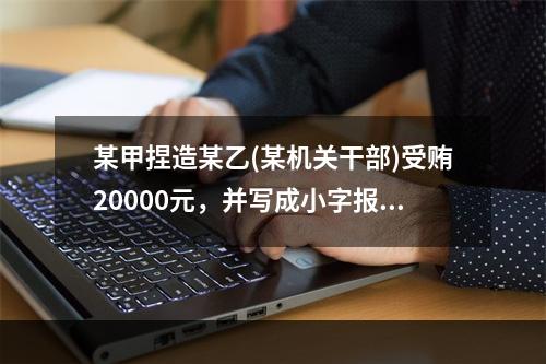 某甲捏造某乙(某机关干部)受贿20000元，并写成小字报四处