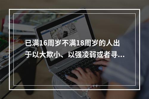 已满16周岁不满18周岁的人出于以大欺小、以强凌弱或者寻求精