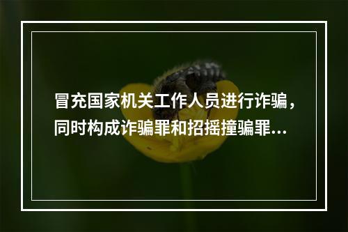 冒充国家机关工作人员进行诈骗，同时构成诈骗罪和招摇撞骗罪的，