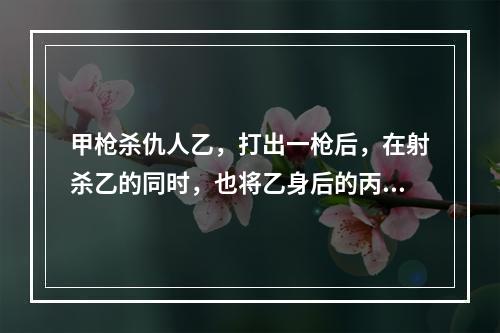 甲枪杀仇人乙，打出一枪后，在射杀乙的同时，也将乙身后的丙射成