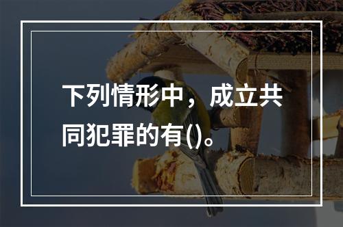 下列情形中，成立共同犯罪的有()。