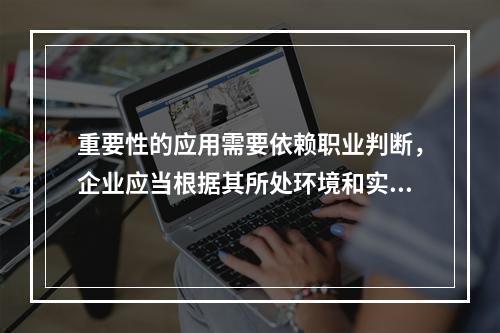 重要性的应用需要依赖职业判断，企业应当根据其所处环境和实际情