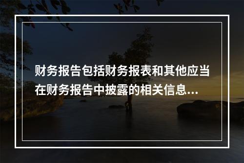 财务报告包括财务报表和其他应当在财务报告中披露的相关信息和资