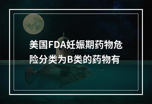 美国FDA妊娠期药物危险分类为B类的药物有