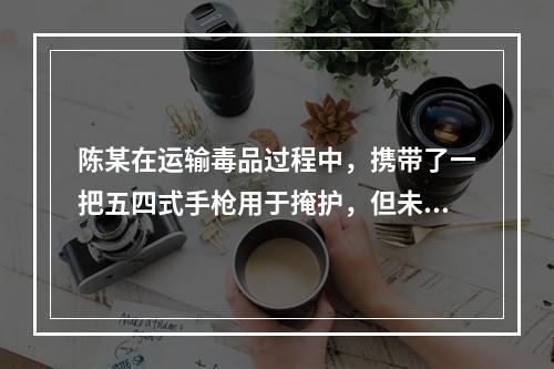 陈某在运输毒品过程中，携带了一把五四式手枪用于掩护，但未使用