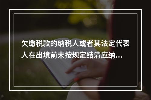 欠缴税款的纳税人或者其法定代表人在出境前未按规定结清应纳税款