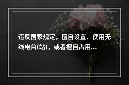 违反国家规定，擅自设置、使用无线电台(站)，或者擅自占用频率