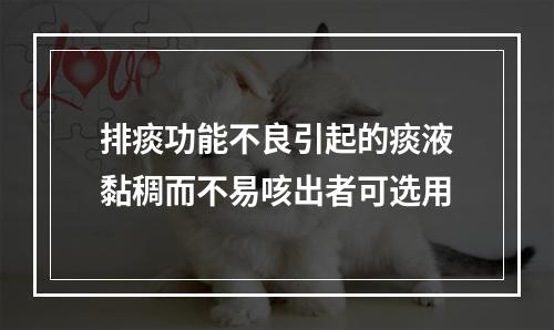 排痰功能不良引起的痰液黏稠而不易咳出者可选用