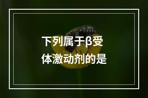 下列属于β受体激动剂的是