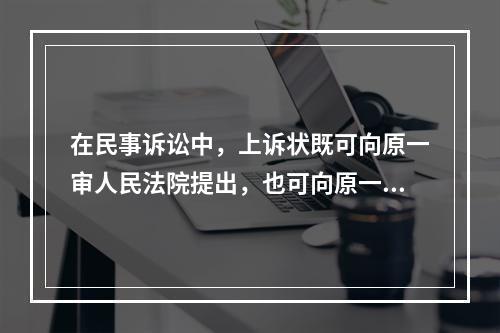 在民事诉讼中，上诉状既可向原一审人民法院提出，也可向原一审人