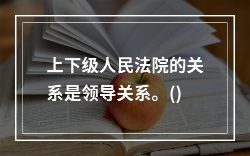 上下级人民法院的关系是领导关系。()