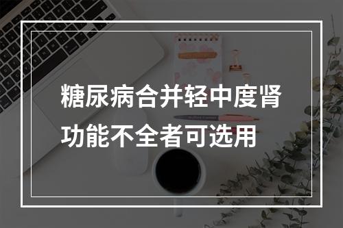 糖尿病合并轻中度肾功能不全者可选用