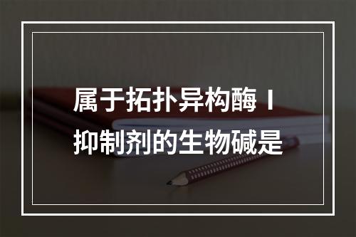 属于拓扑异构酶Ⅰ抑制剂的生物碱是