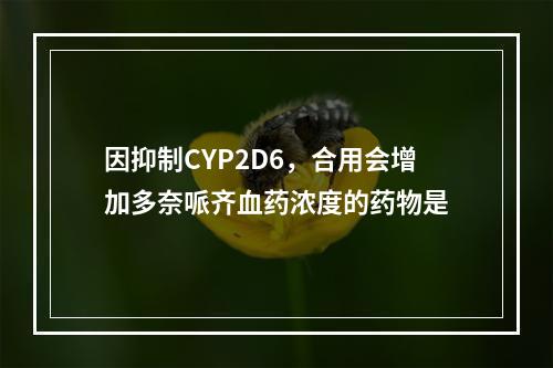 因抑制CYP2D6，合用会增加多奈哌齐血药浓度的药物是