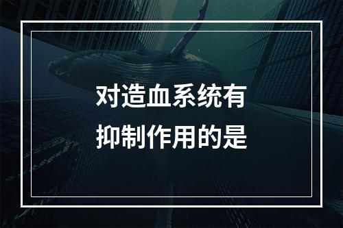 对造血系统有抑制作用的是