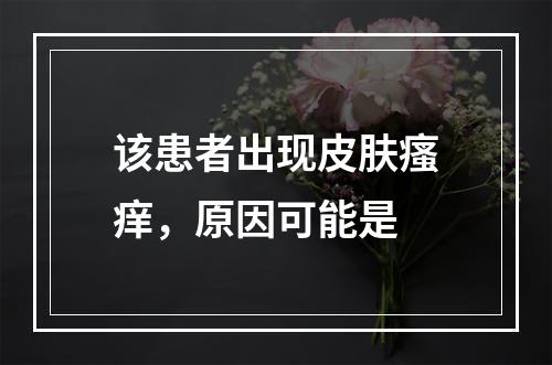 该患者出现皮肤瘙痒，原因可能是