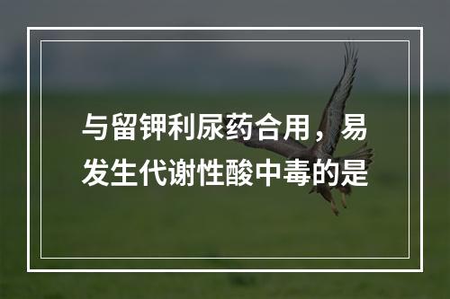 与留钾利尿药合用，易发生代谢性酸中毒的是