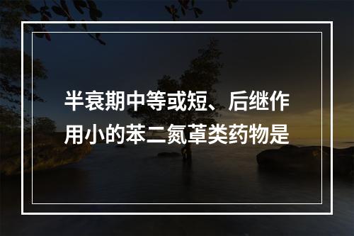 半衰期中等或短、后继作用小的苯二氮䓬类药物是