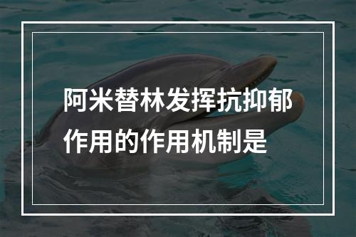 阿米替林发挥抗抑郁作用的作用机制是