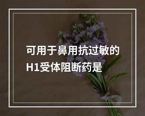 可用于鼻用抗过敏的H1受体阻断药是