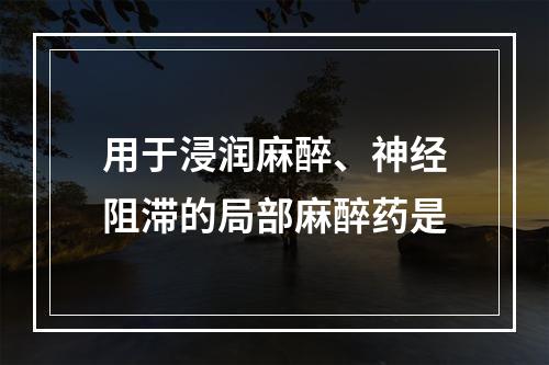 用于浸润麻醉、神经阻滞的局部麻醉药是