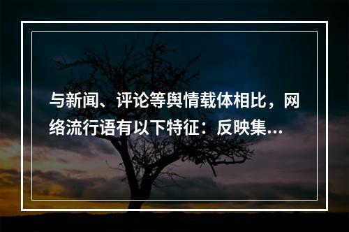 与新闻、评论等舆情载体相比，网络流行语有以下特征：反映集体的