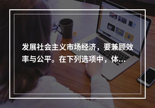 发展社会主义市场经济，要兼顾效率与公平。在下列选项中，体现再