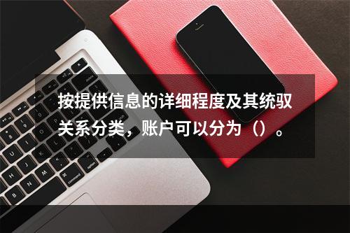 按提供信息的详细程度及其统驭关系分类，账户可以分为（）。