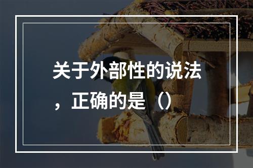 关于外部性的说法，正确的是（）