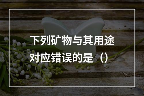 下列矿物与其用途对应错误的是（）